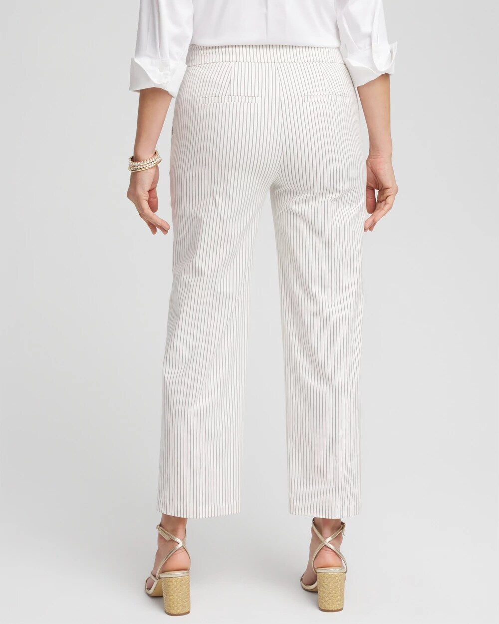 Chico's Clothing Emme Striped Sailor Straight Crops