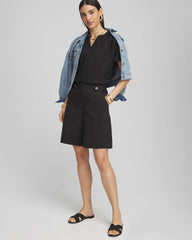 Chico's Clothing Sateen Tab-Front A-line Shorts