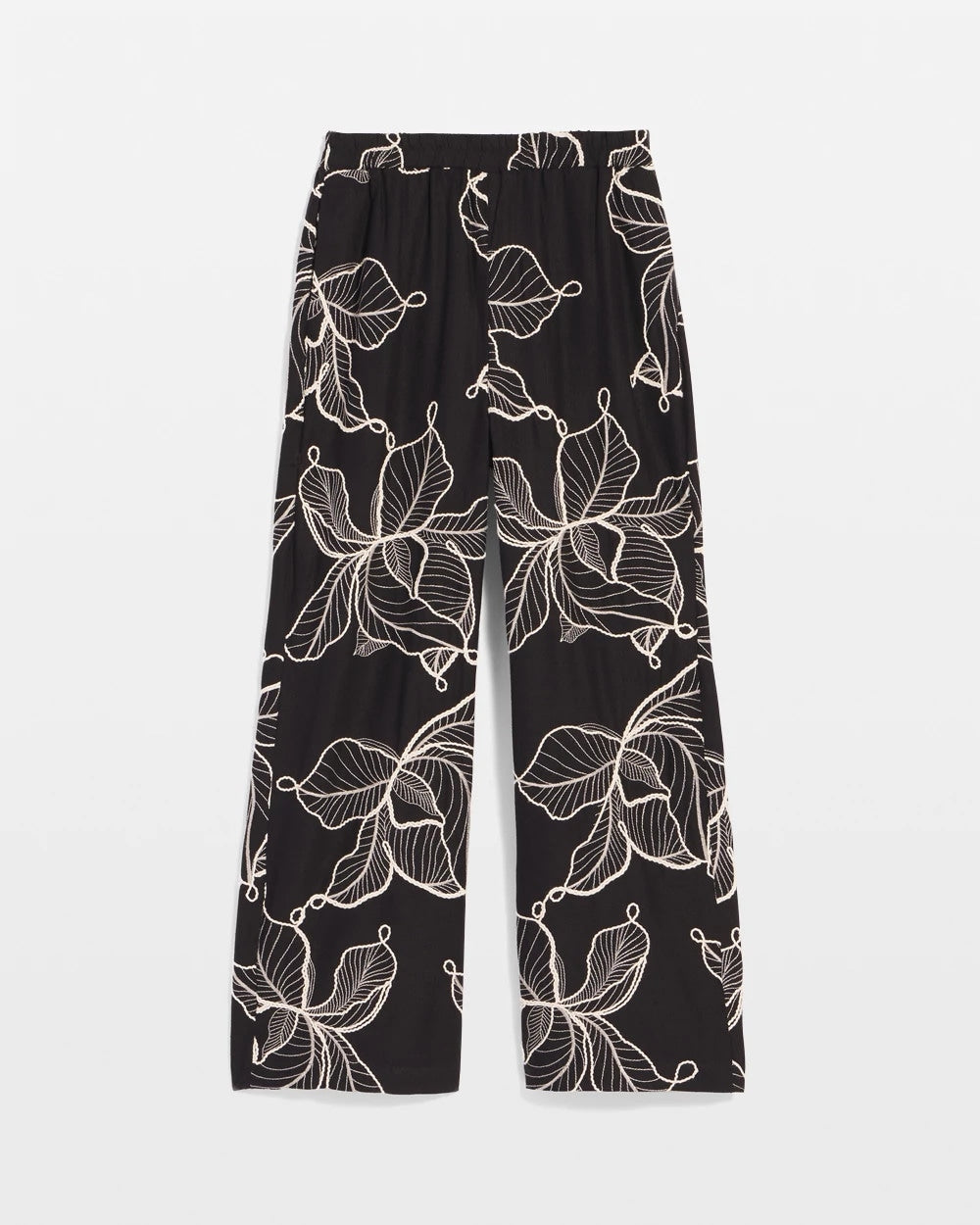 Chico's Clothing Embroidered Wide-Leg Cropped Pants
