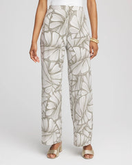Chico's Clothing Travelers™ Abstract Leaf Print Knit Wide-Leg Pants