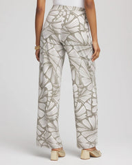 Chico's Clothing Travelers™ Abstract Leaf Print Knit Wide-Leg Pants