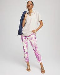 Chico's Clothing Brigitte™ Floral Pull-On Slim Cropped Pants
