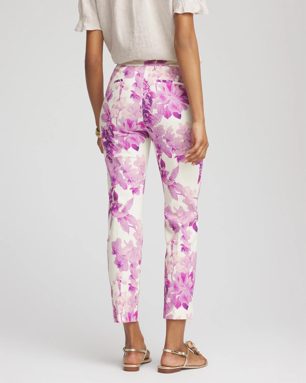 Chico's Clothing Brigitte™ Floral Pull-On Slim Cropped Pants