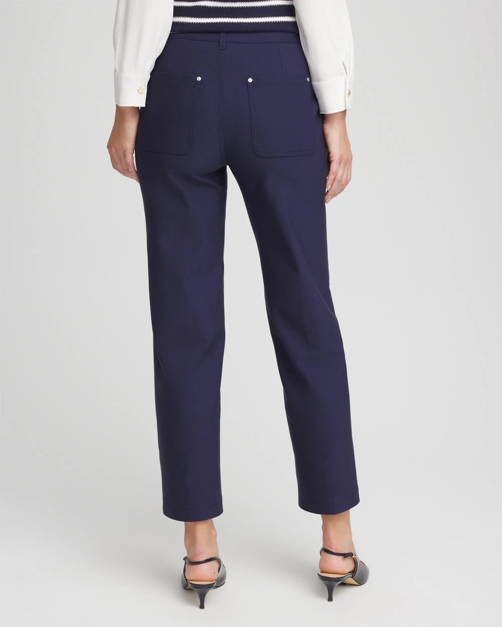 Chico's Clothing Cotton Straight Ankle Trousers