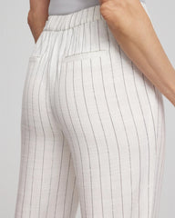 Chico's Clothing Metallic Striped Straight Cropped Pants