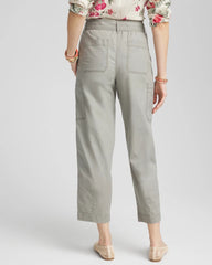 Chico's Clothing Poplin Pull-On Tapered-Leg Cropped Pants