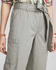 Chico's Clothing Poplin Pull-On Tapered-Leg Cropped Pants