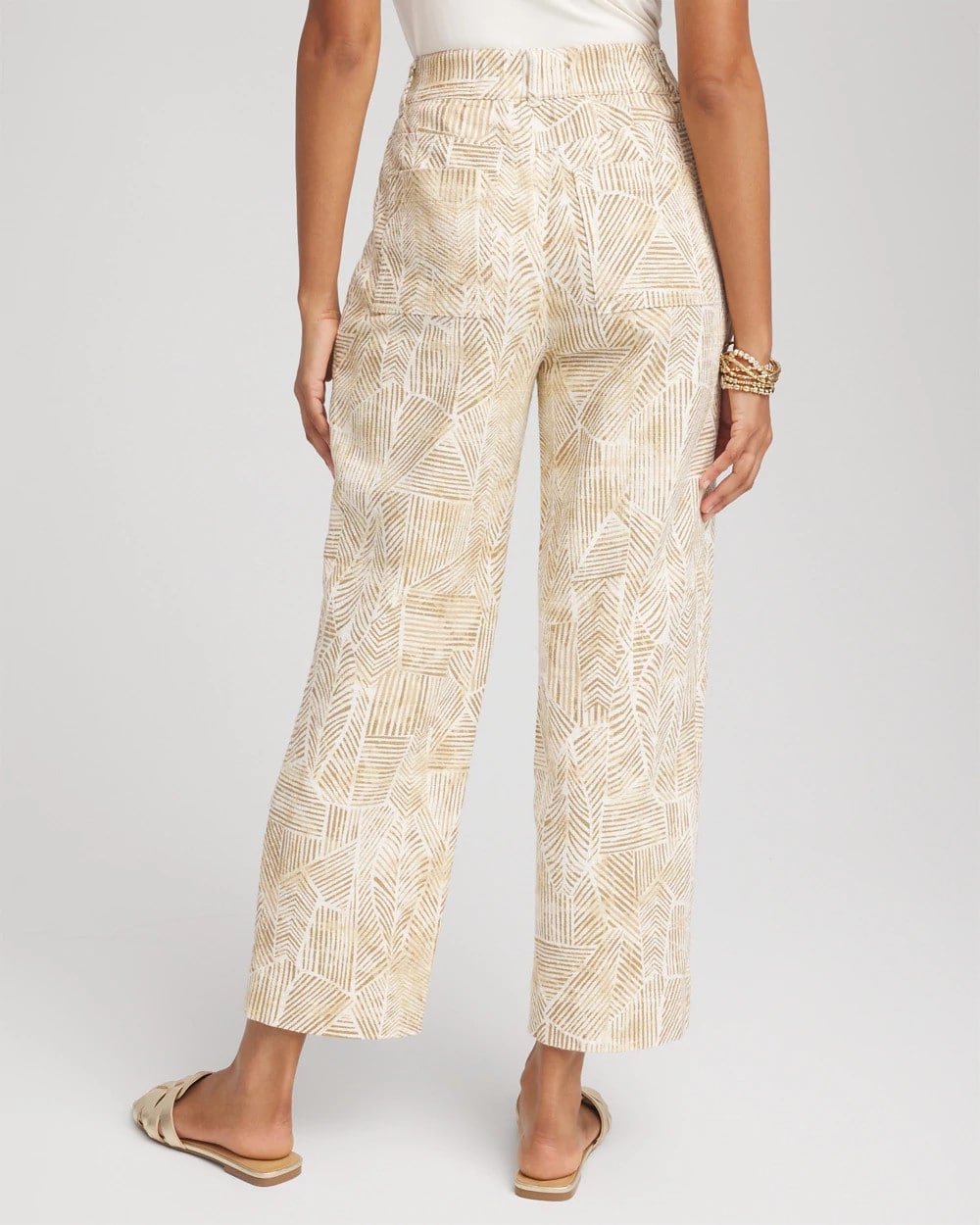 Chico's Clothing Printed Cropped Straight-Leg Pants