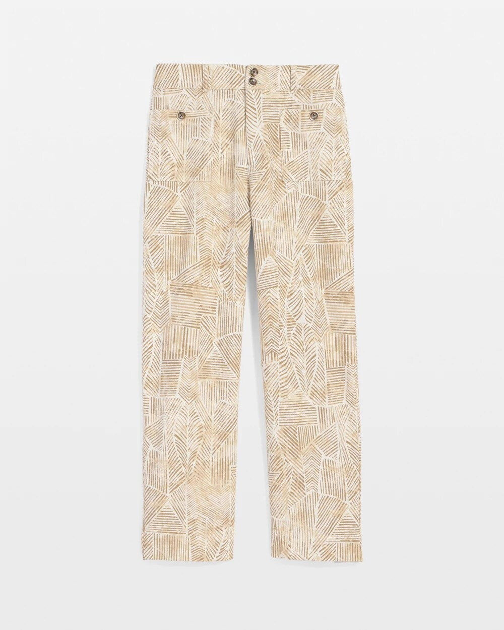 Chico's Clothing Printed Cropped Straight-Leg Pants