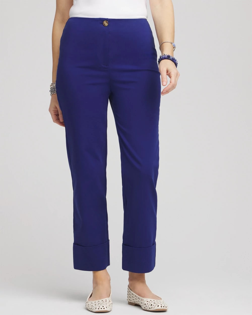 Chico's Clothing Stretch Sateen Cropped Pants
