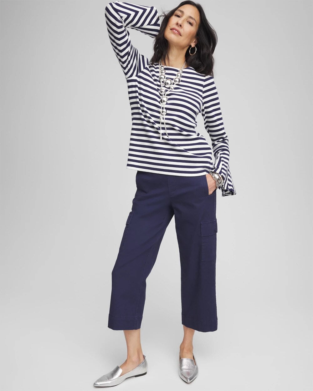 Chico's Clothing Cargo Straight Leg Cropped Pants