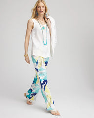 Chico's Clothing Tropical Linen Stretch Relaxed Pants