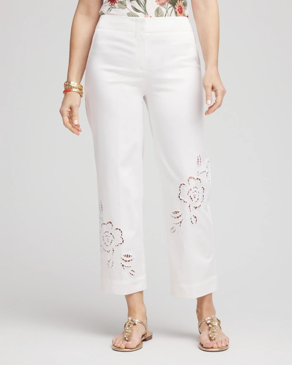 Chico's Clothing Sateen Cutout Cropped Pants