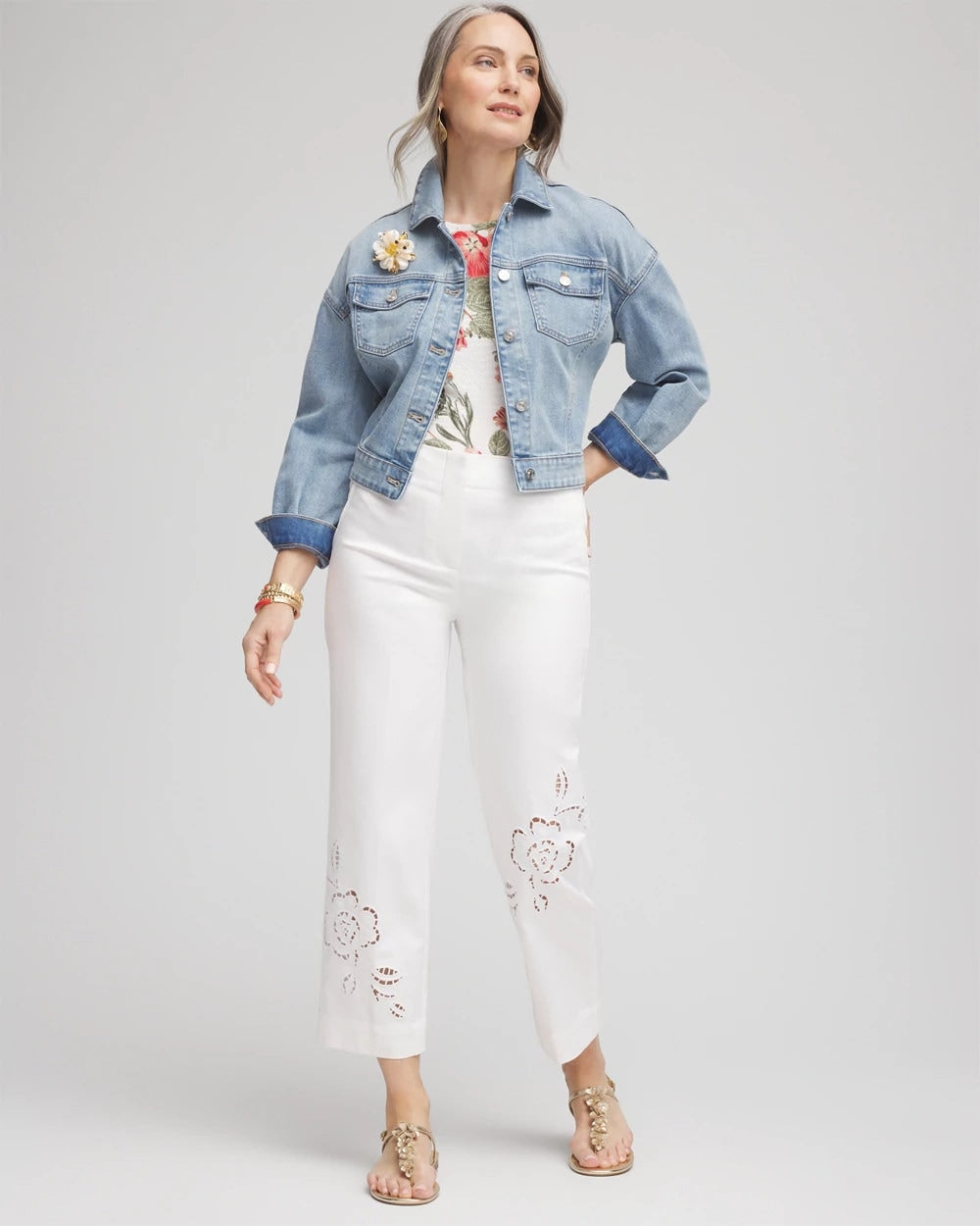 Chico's Clothing Sateen Cutout Cropped Pants