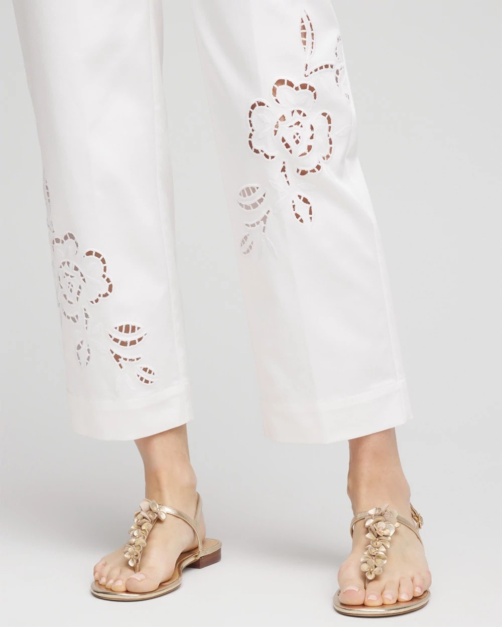 Chico's Clothing Sateen Cutout Cropped Pants