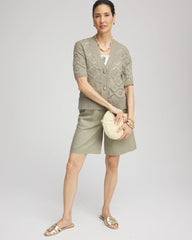 Chico's Clothing Cotton-Linen Pull-On Utility Shorts