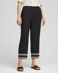 Chico's Clothing Linen Elastic Waist Cropped Pants