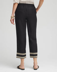Chico's Clothing Linen Elastic Waist Cropped Pants