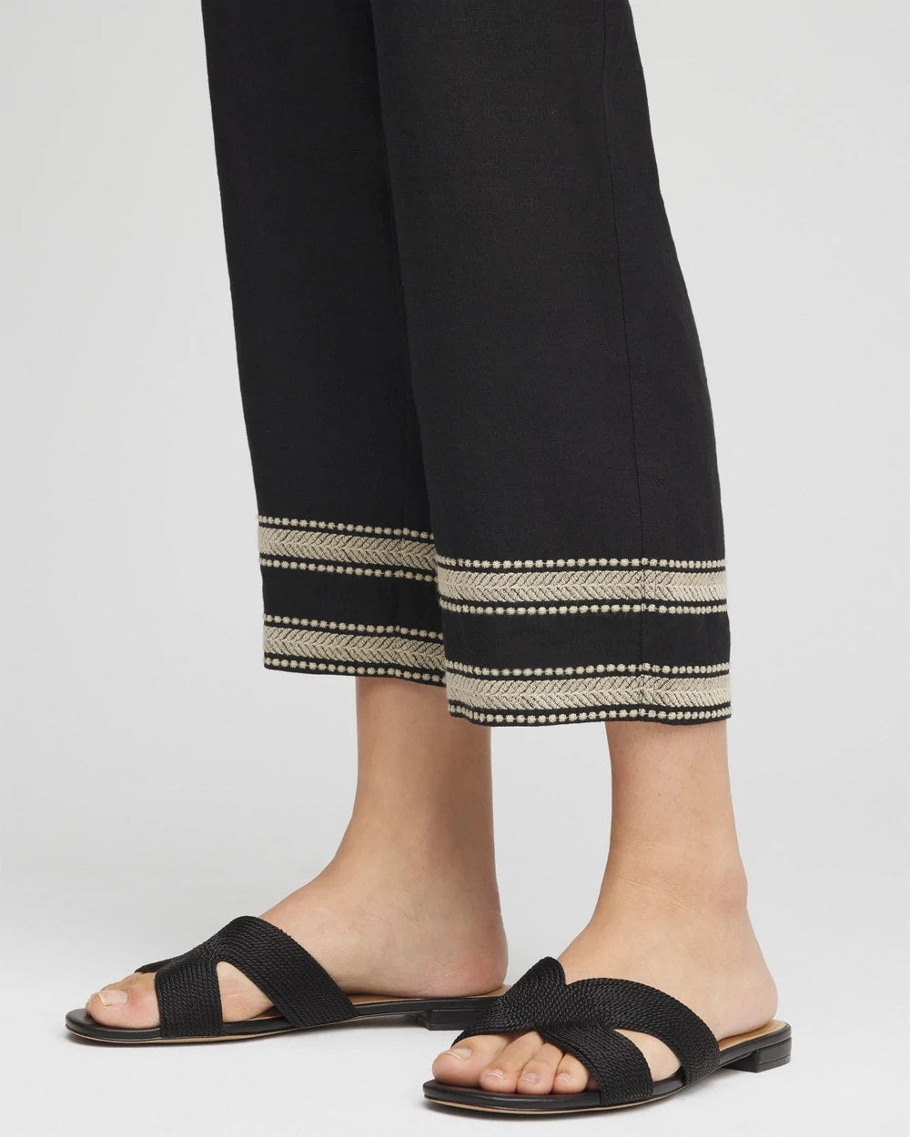 Chico's Clothing Linen Elastic Waist Cropped Pants