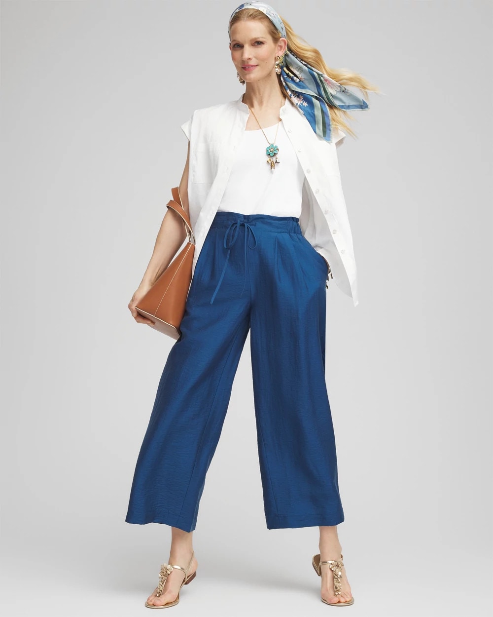Chico's Clothing Lightweight Wide Leg Cropped Pants