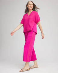 Chico's Clothing Zenergy® French Terry Gauze-Inset Cropped Pants