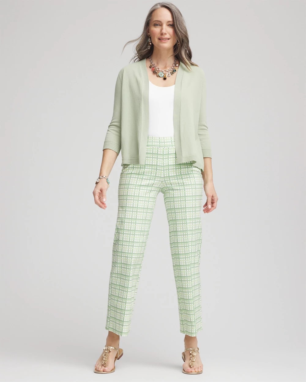 Chico's Clothing Brigitte™ Wide Leg Plaid Cropped Pants