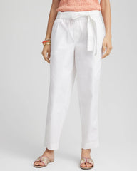 Chico's Clothing Poplin Pull-On Tapered-Leg Cropped Pants