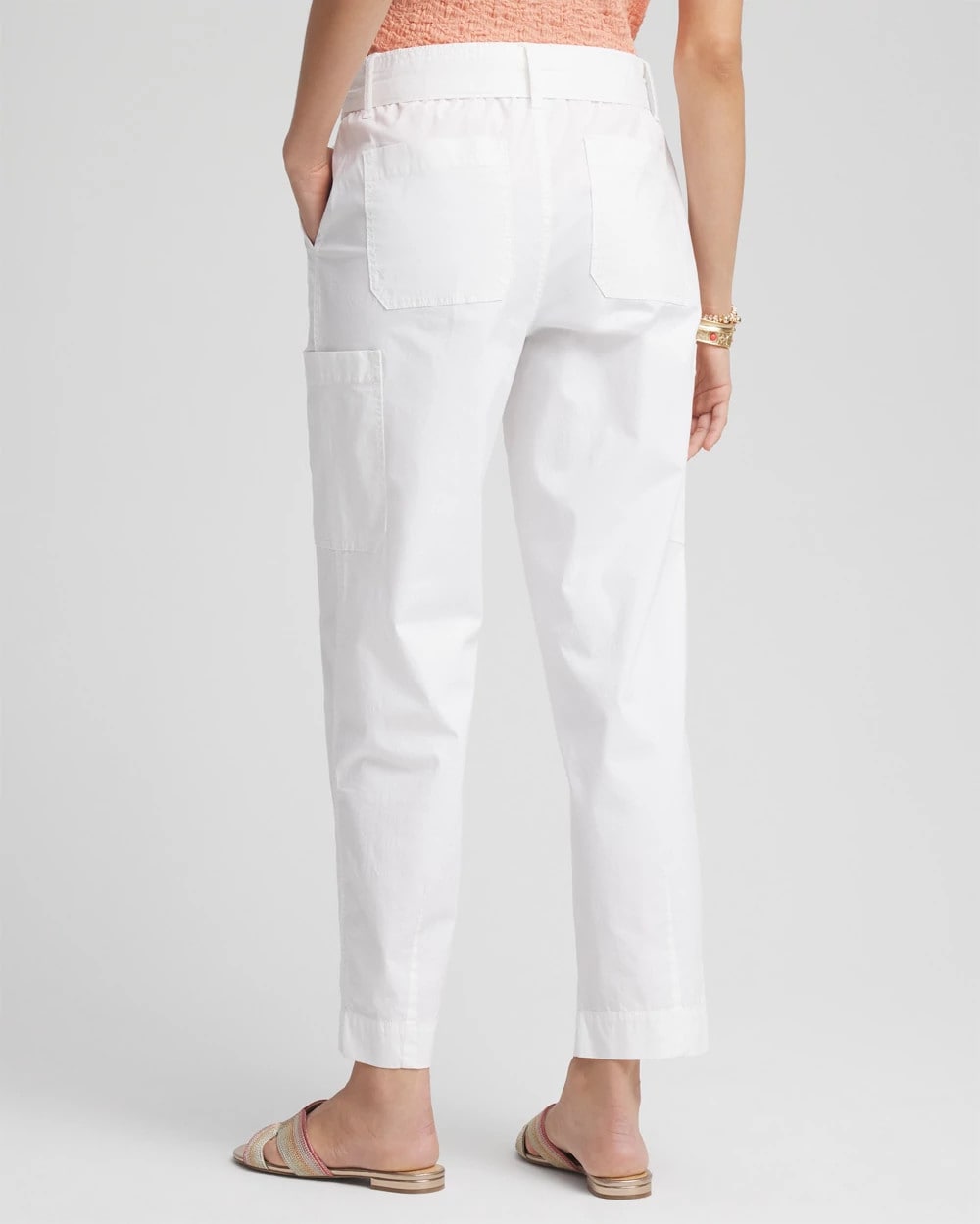 Chico's Clothing Poplin Pull-On Tapered-Leg Cropped Pants