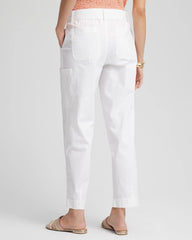 Chico's Clothing Poplin Pull-On Tapered-Leg Cropped Pants