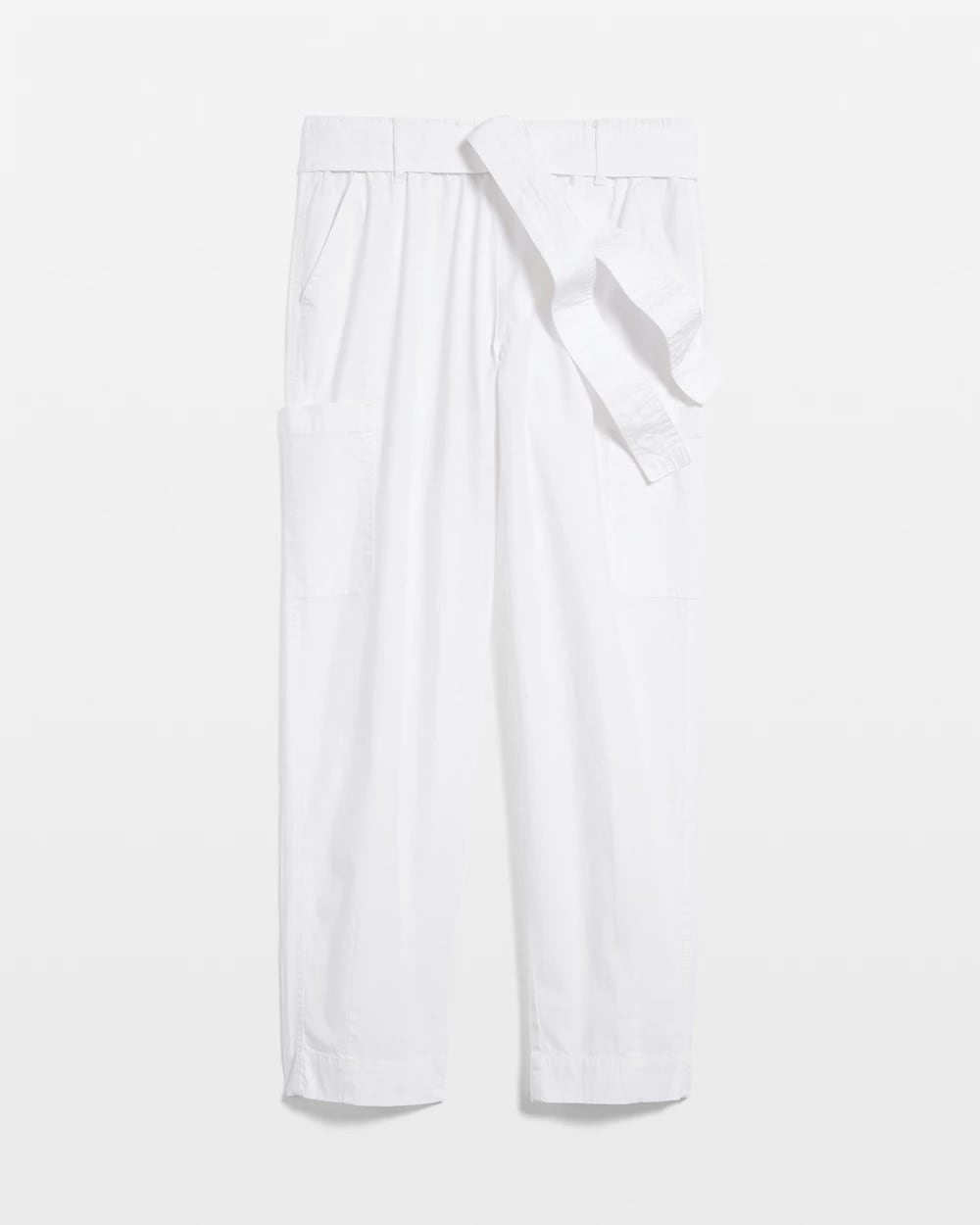 Chico's Clothing Poplin Pull-On Tapered-Leg Cropped Pants