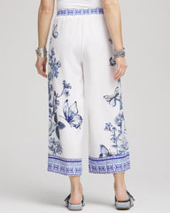 Chico's Clothing Butterfly Pull-On Linen Cropped Pants