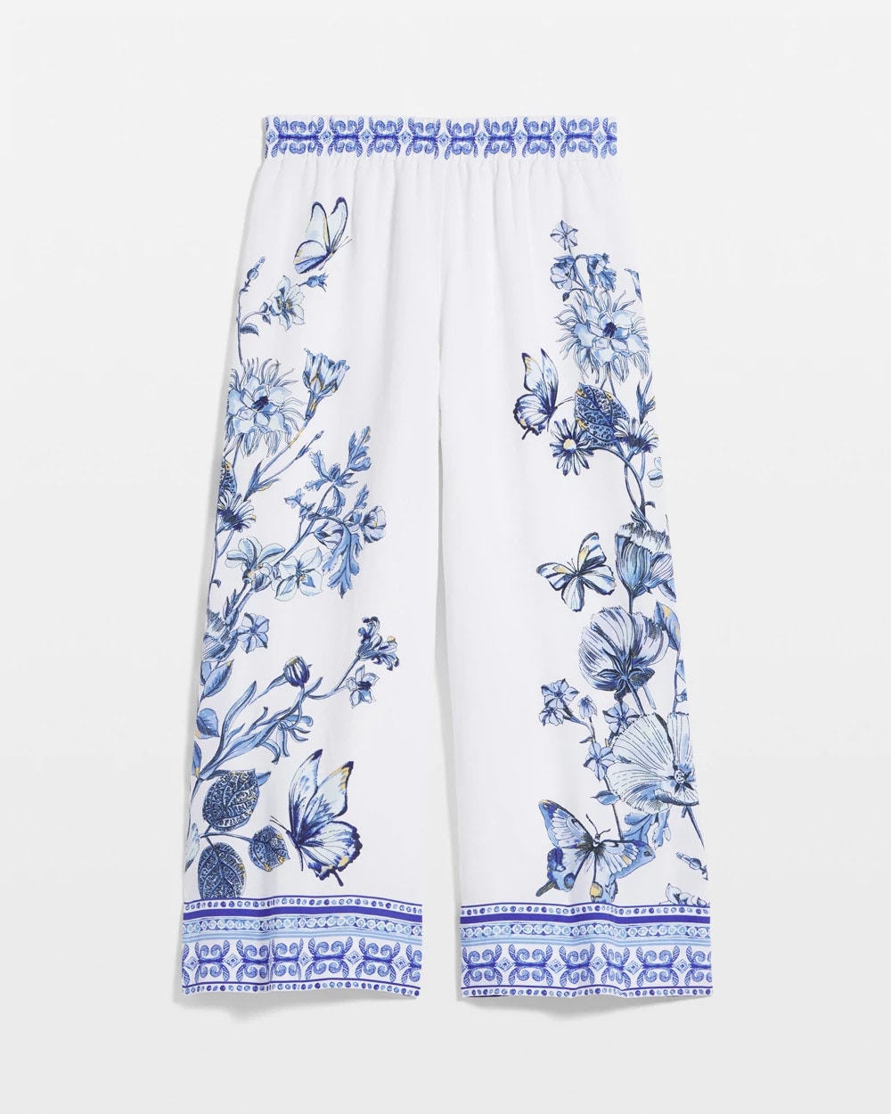 Chico's Clothing Butterfly Pull-On Linen Cropped Pants
