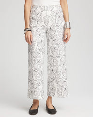 Chico's Clothing Brigitte™ Floral Embroidered Wide-Leg Cropped Pants