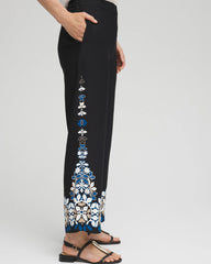 Chico's Clothing Placed Floral Print Soft Cropped Pants