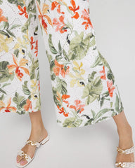 Chico's Clothing Floral Eyelet Culotte Pants