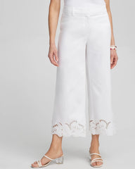 Chico's Clothing Cotton Sateen Cut Work Crops