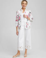 Chico's Clothing Cotton Sateen Cut Work Crops
