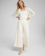 Chico's Clothing Textured Wide Leg Cropped Pants