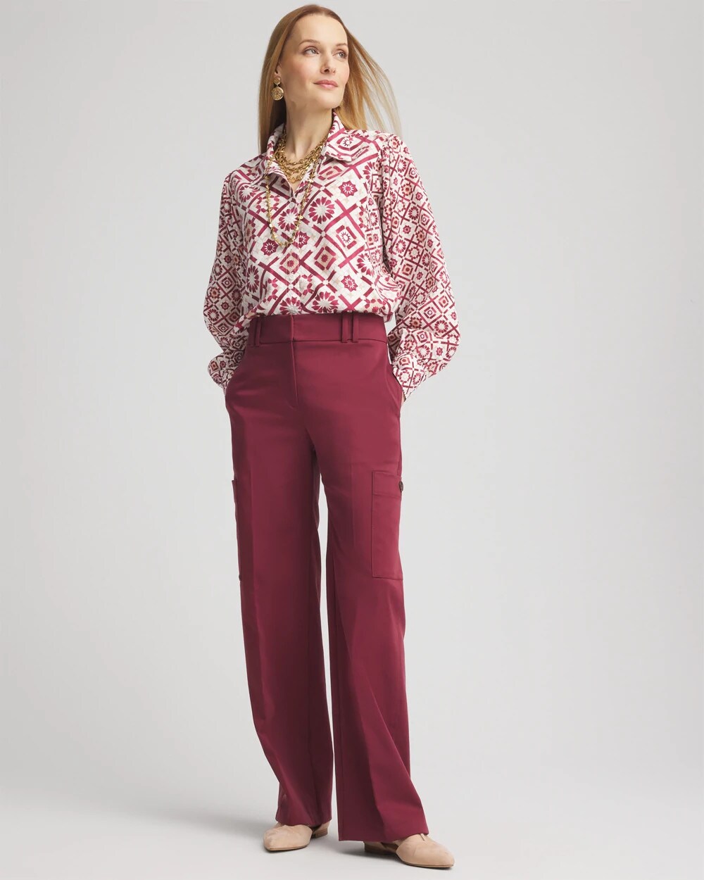 Chico's Clothing Sateen Cargo Pants