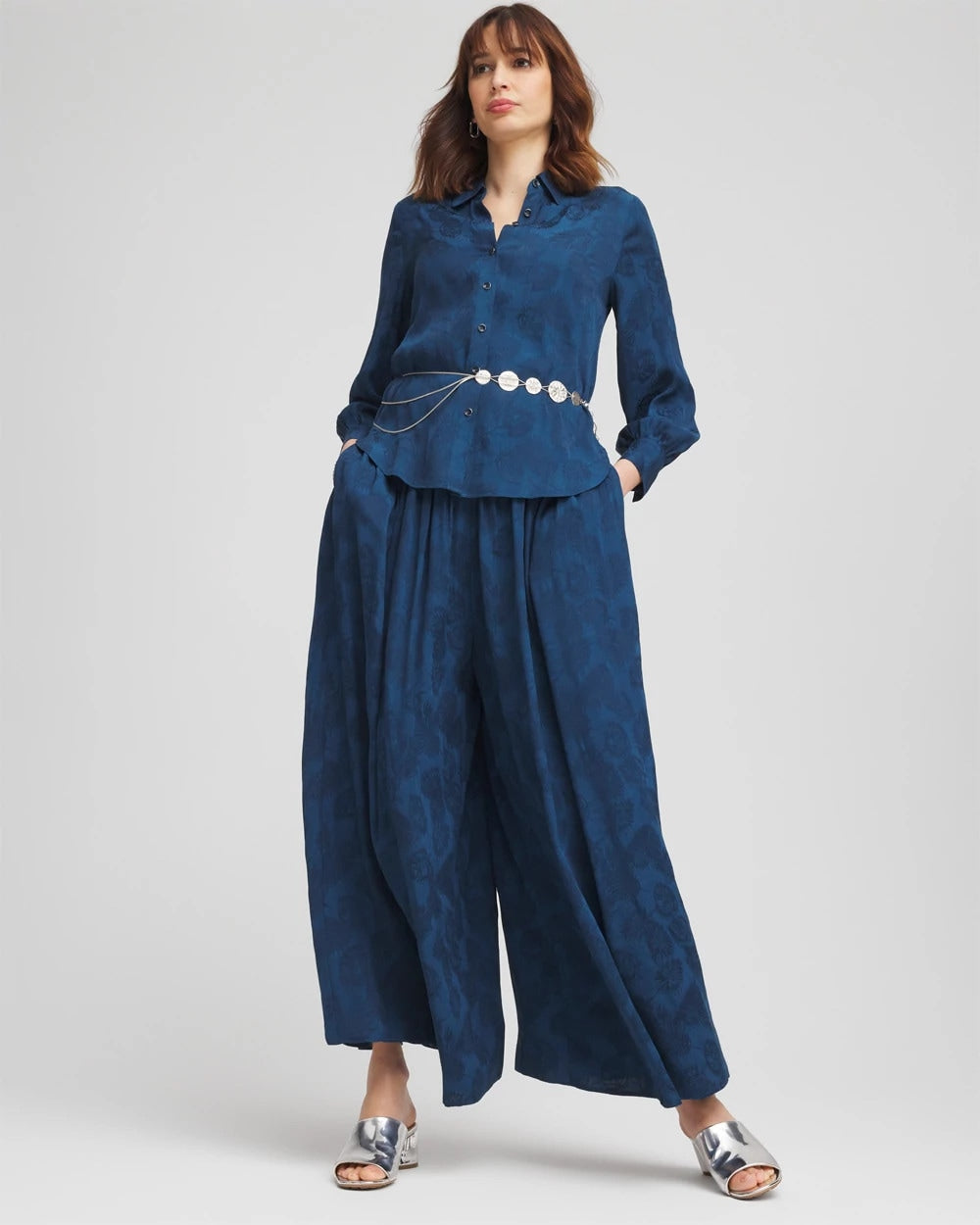 Chico's Clothing Jacquard Culotte Wide-Leg Pants