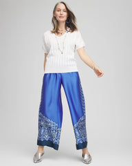 Chico's Clothing Pull-on Paisley Drawstring Cropped Pants