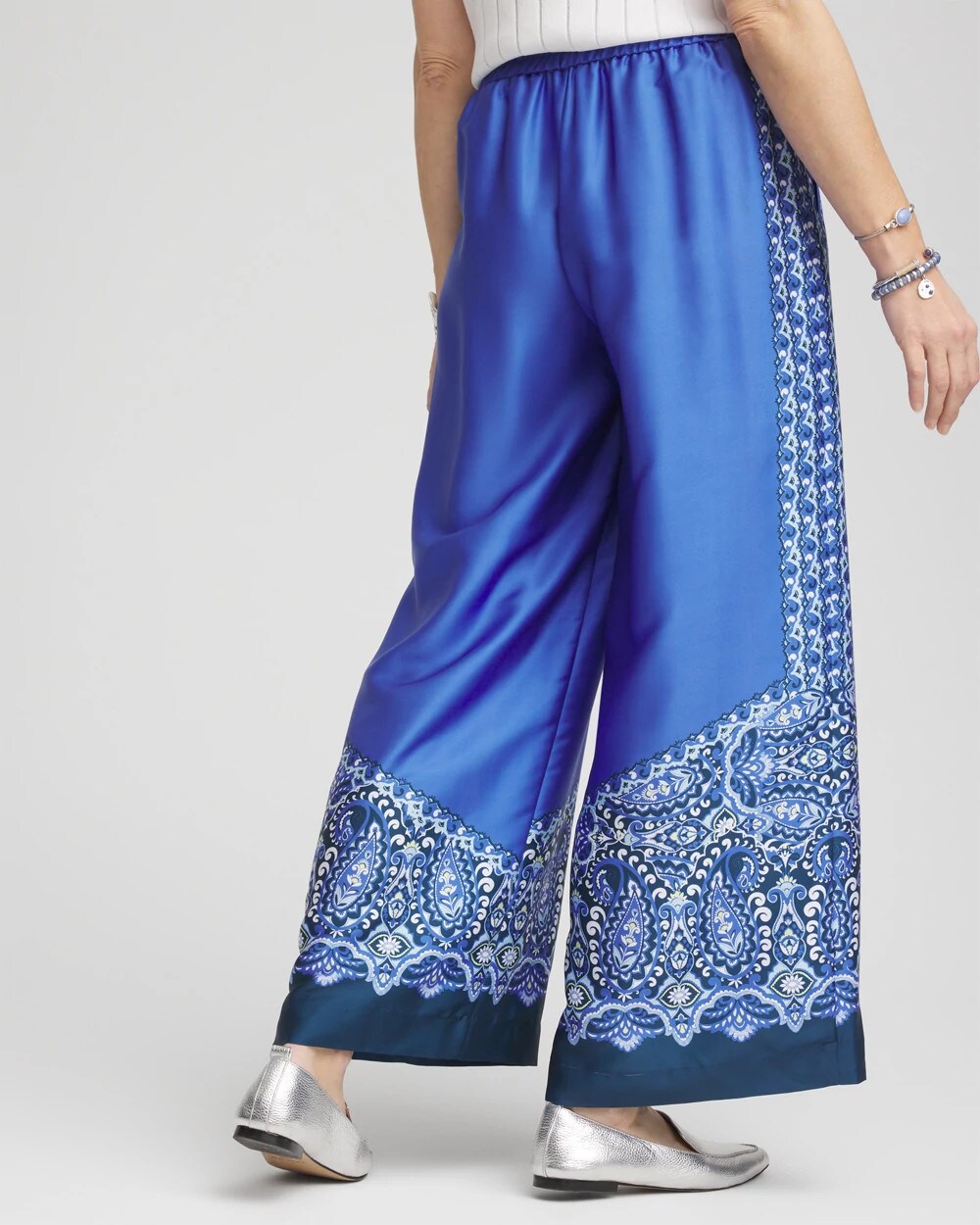 Chico's Clothing Pull-on Paisley Drawstring Cropped Pants