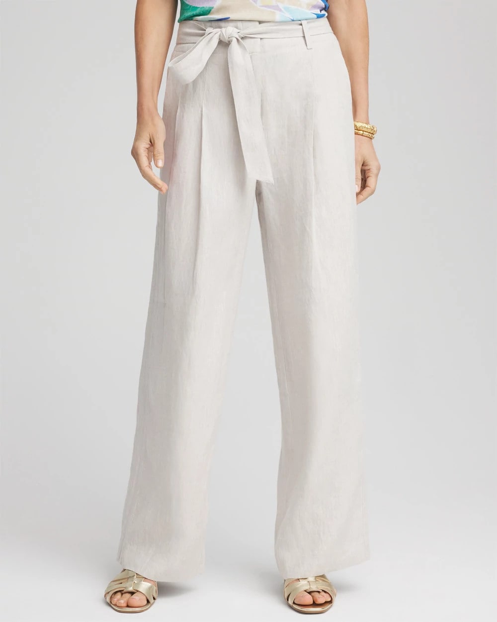 Chico's Clothing Hollywood Waist Belted Linen Pants