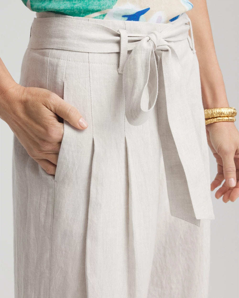 Chico's Clothing Hollywood Waist Belted Linen Pants