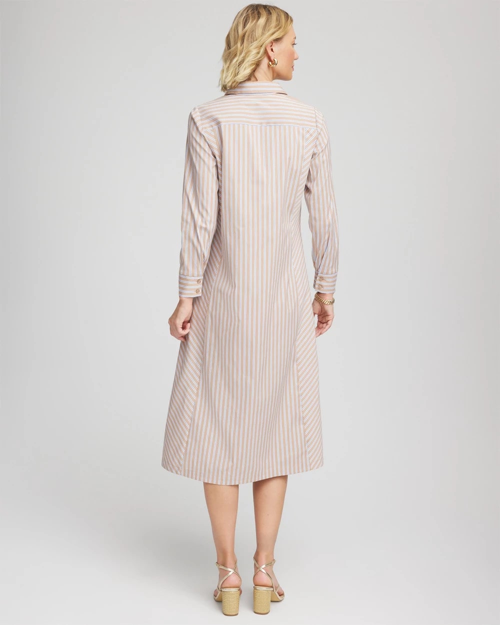 Chico's Clothing Vanilla Chai Striped Shirtdress