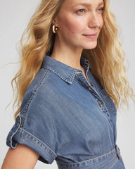 Chico's Clothing Denim Tie  Midi Shirtdress
