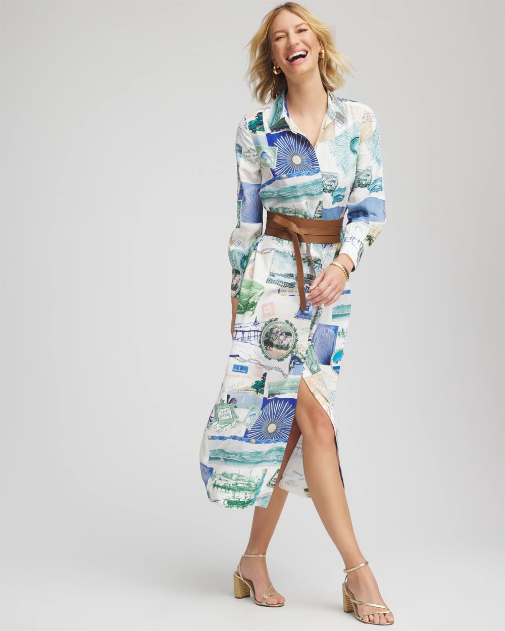 Chico's Clothing Port Call Maxi Shirtdress