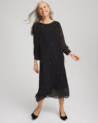 Chico's Clothing Feathered Georgette Popover Dress