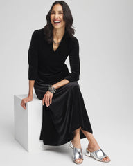 Chico's Clothing V-Neck Velour Midi Dress