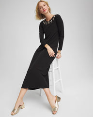 Chico's Clothing Embellished Column Maxi Dress